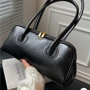 Elegant Black Vegan Leather Handbag